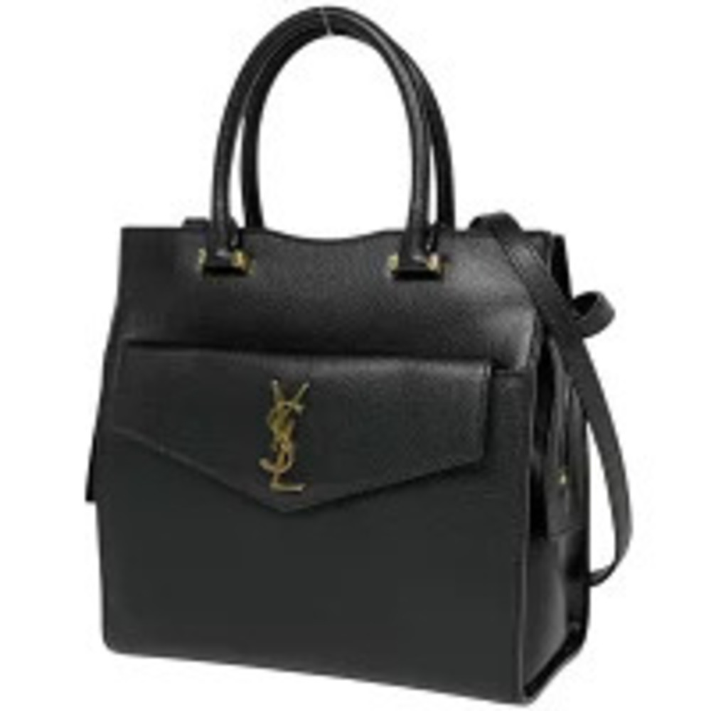 Saint Laurent Paris Uptown 2way Shoulder Bag YSL Leather Black